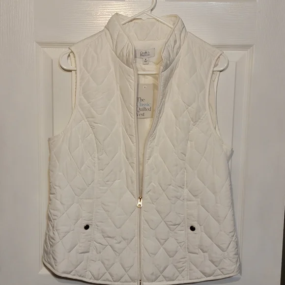 Croft‎ & Barrow The Classic Quilted Vest White Puffer Vest New Medium - Picture 2 of 6